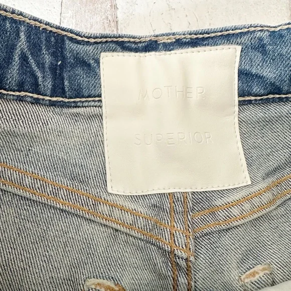 MOTHER • Superior The Tomcat Kick Fray Short I Confess Heart Denim Jeans Short - Picture 12 of 12